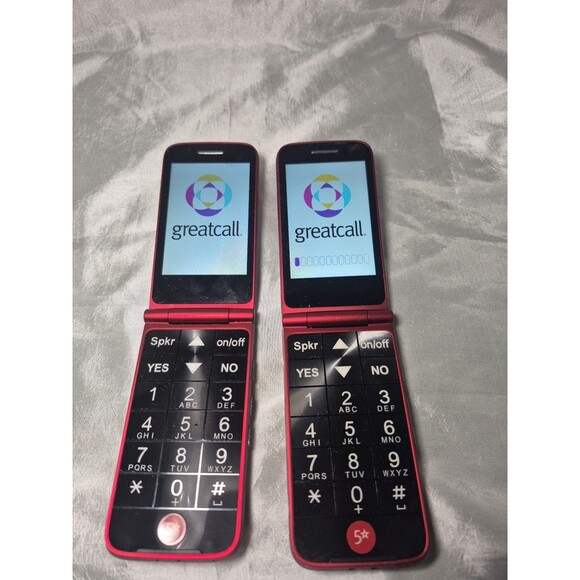 Greatcall Lively Jitterbug Flip 2 Cell Phone Alcatel 4043S Red UNTESTED LOT OF 2 - Picture 9 of 9
